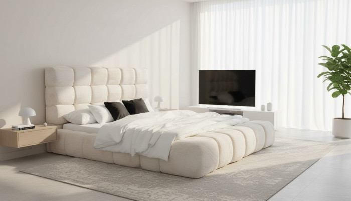 Bett Doppelbetten Modern Bettgestell Luxus Design Bettrahmen Holz Neu