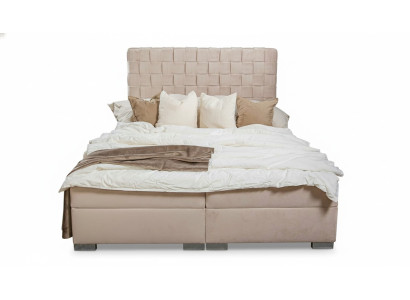 Polsterbett Betten beige Polster Designer Luxus Design 180x200 Doppelbett