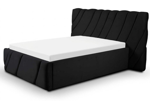 Luxus Schlafzimmer Bett Doppelbett Schwarz Holz Polster Betten Bettrahmen