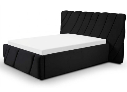 Luxus Schlafzimmer Bett Doppelbett Schwarz Holz Polster Betten Bettrahmen