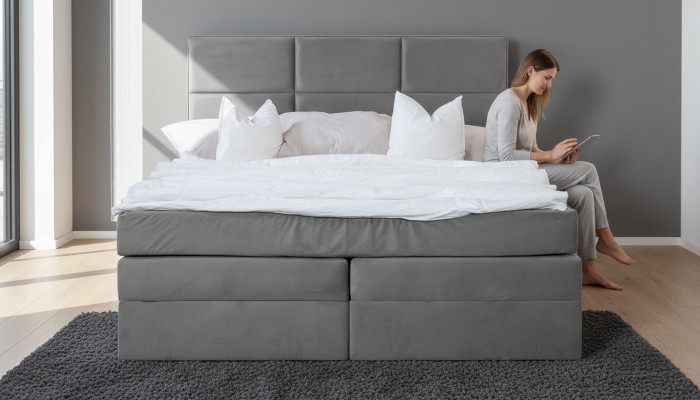 Doppel Bett Gepolsterte Betten Stoffbett Design Luxus Möbel 180x200 Bettrahmen