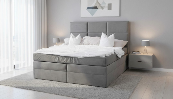 Doppel Bett Gepolsterte Betten Stoffbett Design Luxus Möbel 180x200 Bettrahmen