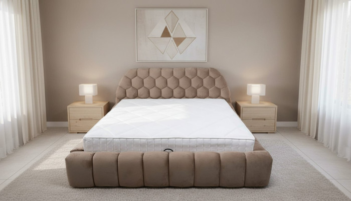 Designer Bett Schlafzimmer Betten Textil Hotel Luxus Polster Luxus