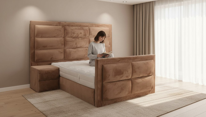 Luxus Schlafzimmer Set Nachttisch Bett 2tlg.Komplett Set Design Einrichtung Neu