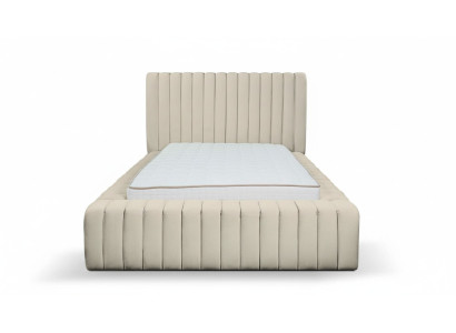 Luxus Schlafzimmer Bett Doppelbett Holz Polster Betten Bettrahmen beige