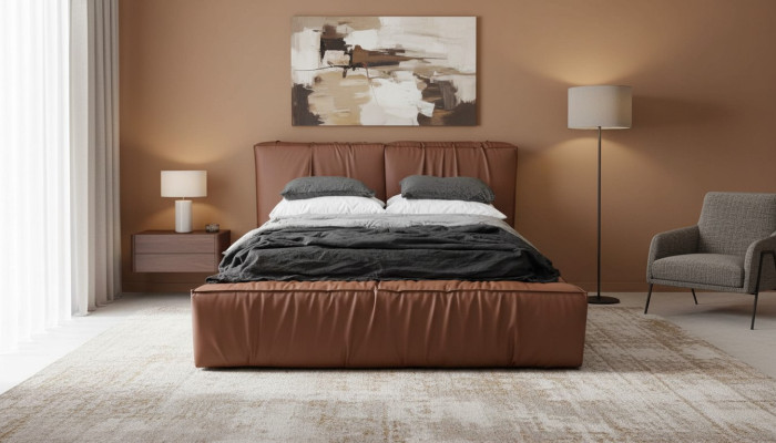Betten Hotel Kunstleder 180x200cm Luxus Möbel Design Polsterbett Bett
