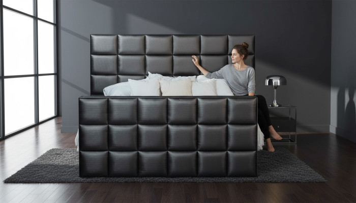 Schlafzimmer Betten Kunstleder Luxus Bett Boxspringbett 180 x 200 cm