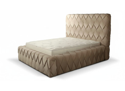 Luxus Bettrahmen 180x200 cm Farbe beige Kopfteil Betten Schlafzimmer Möbel