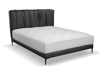 Graues Doppelbett Polster Betten Bettkasten Design Eleganter Stoff Bett