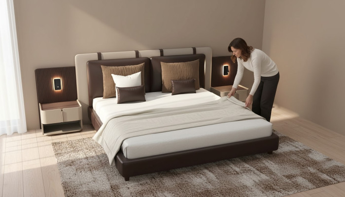 Luxus Schlafzimmer Nachttisch Betten Bett 3tlg. Komplett Set Design Einrichtung