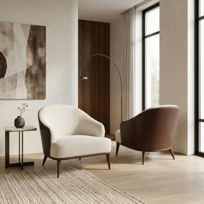 Sessel Sitz Modern Design Wohnzimmer braun Stil Luxus Fernsehsessel   