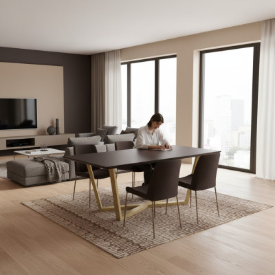 Luxus Tisch Braun Tische Esszimmer Esstisch Design Esstische 208x104