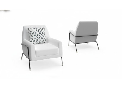 Designer Sessel Wohnzimmer Möbel Einrichtung weiß Textil Fernsehsessel Lounge