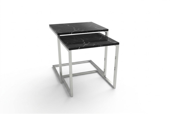 Beistelltisch Wohnzimmer Möbel Material schwarz Edelstahl Design Tisch