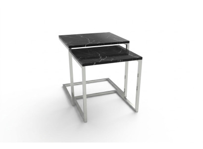 Beistelltisch Wohnzimmer Möbel Material schwarz Edelstahl Design Tisch