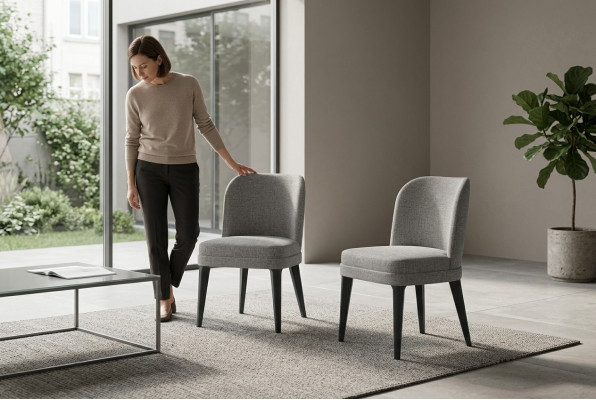Esszimmerstuhl Luxus Modern Stühle Textil Design Stuhl Möbel Lehnstuhl