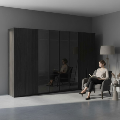 Kleiderschrank Schlafzimmer Luxus Schränke 8-türlger Schwarz Schrank 