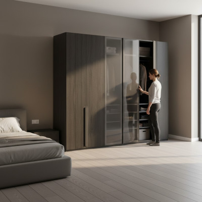 Kleiderschrank Schrank Schlafzimmer Schränke Schwarze Modern Holz Neu