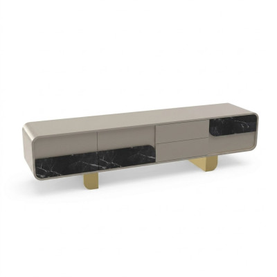 TV Ständer RTV Lowboard Klassische Grau Holz Modern Wohnzimmer Neu