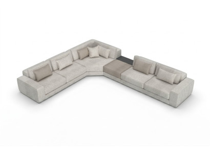 Grau Ecksofa L Form Wohnlandschaft Couch Möbel Textil Holz Sofa Couchen