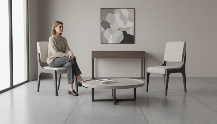Grau Stuhl Esszimmer Luxus Möbel Design Elegantes Stühle Modern Holz Neu 
