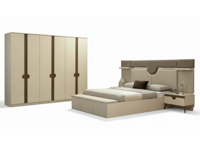 Stilvoll Möbel 4tlg. Schlafzimmer Set Bett 2x Nachttisch Kleiderschrank Neu