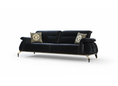 Sofa 3 Sitzer schwarz Chesterfield Designer Möbel Wohnzimmer Sofas Luxus