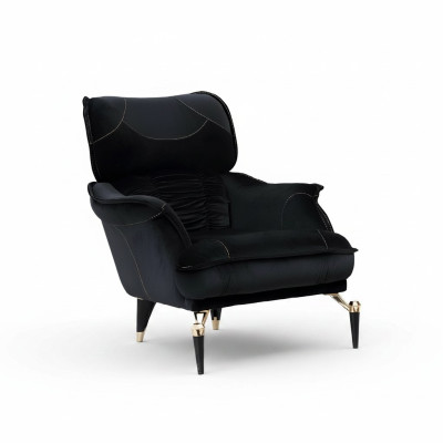 Perfekt weich Sessel für Wohnzimmer schwarz Farbe neu Luxus Möbel Textil