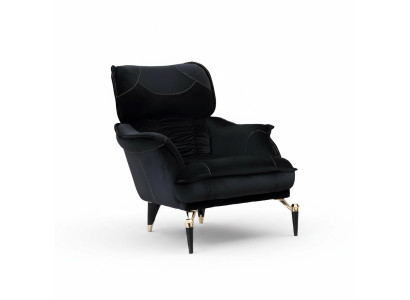 Perfekt weich Sessel für Wohnzimmer schwarz Farbe neu Luxus Möbel Textil