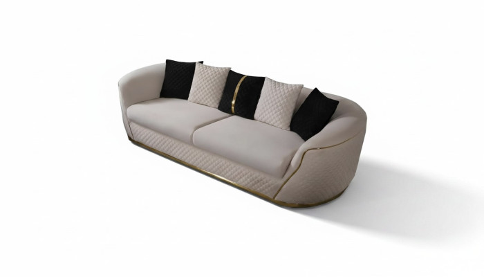 Sofa 3 Sitzer Design Sofas Polster weiß Textil Relax Moderne 235cm