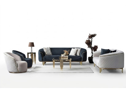 Designer Sofa Set 4tlg Wohnzimmer Sofas 3 Sitz Couch Sessel Modern Design