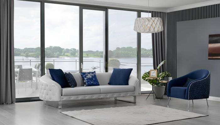 Modern Sofa Set 2 tlg Wohnzimmer Luxus Sofagarnitur 3+1 Sitzer Möbel