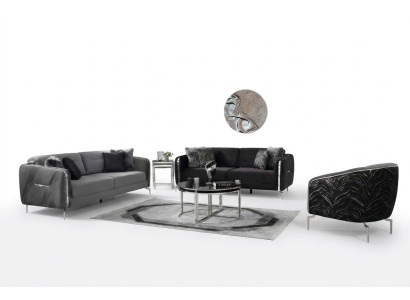 Modern Sofa Set 3 tlg Wohnzimmer Luxus Sofagarnitur 3+3+1 Sitzer Möbel