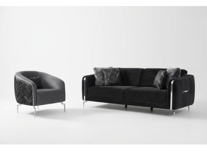 Modern Sofagarnitur 2 tlg Wohnzimmer Luxus Sofagarnitur 3+1 Sitzer Möbel