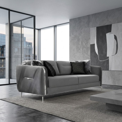 Luxus Sofa Dreisitzer Modern Polster Textil 3 Sitzer Wohnzimmer 235cm