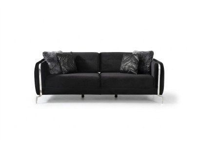 Designer Sofa 3 Sitzer big Couch Polster Sofas Design schwarz Samt Möbel