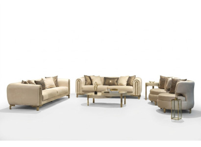 Sofagarnitur 3+3+1 Sitzer Sitzpolster Couchen Set Design Sofa Neu 4tlg. Stoff