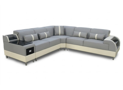 Ecksofa L-Form Sofa Couch Design Polster Modern Eckgarnitur Grau