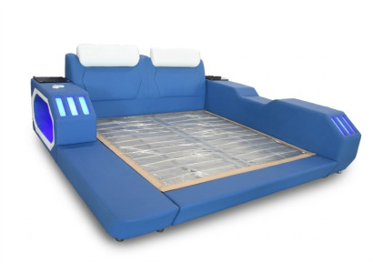 Multifunktion Betten Led Luxus Design Blaues Bett Hotel Doppel 180x200