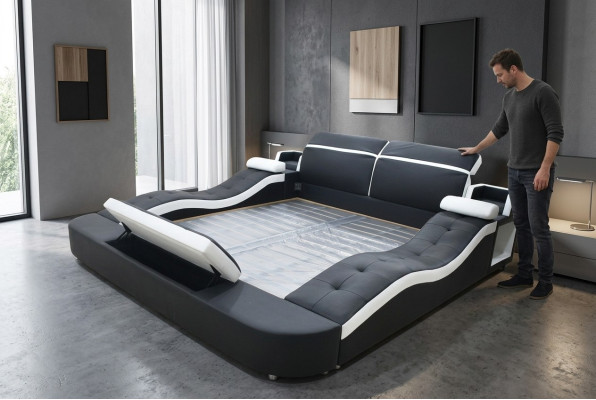 Multifunktion Bett Doppel Betten Hotel big Polster Schlafzimmer Möbel