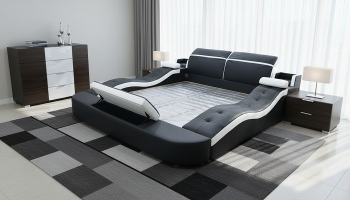 Multifunktion Bett Doppel Betten Hotel big Polster Schlafzimmer Möbel