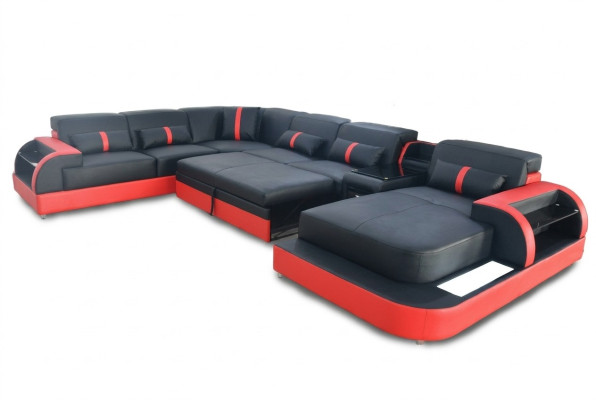 Multifunktion Sofa Couch Wohnlandschaft Couchen Polster Sofas LED Bettfunktion