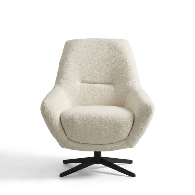 Luxus Sessel Beige Drehbar Wohnzimmer Stil Polsterung Textil Lounge Club