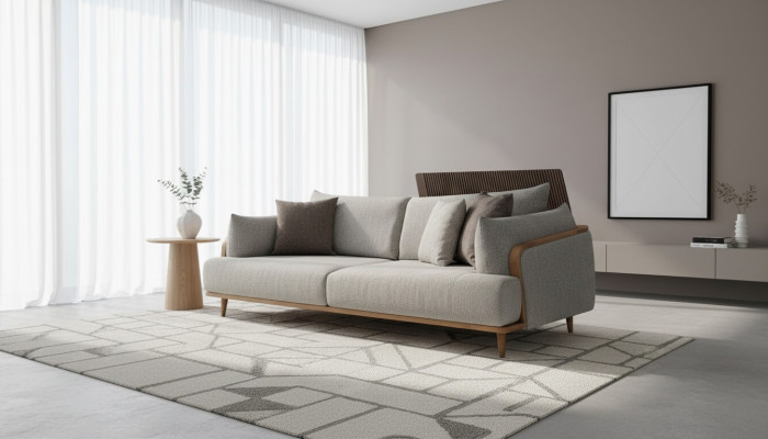 Luxuriöse 3-Sitzer Sofa Helles Farbe Modern Möbel in Wohnzimmer