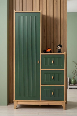 Stilvoll grüner Kleiderschrank Holzmöbel für Kinderzimmer Neuheit