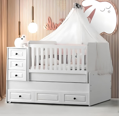 Modern Kinderbett Komplett Jugendzimmer Luxus Kinderzimmer Set 3tlg Weiß