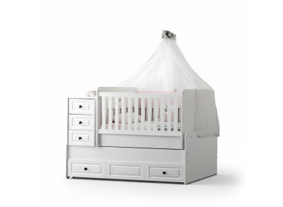 Luxuriöses weißes Babybett Stilvoll Holzbett für das Kinderzimmer neu