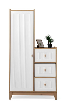 Stilvoll Kinderzimmer Set Bett 2x Kleiderschrank Schreibtisch Weiß 5tlg