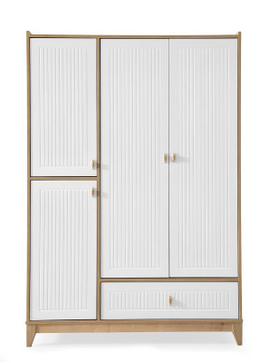 Stilvoll Kinderzimmer Set Bett 2x Kleiderschrank Schreibtisch Weiß 5tlg