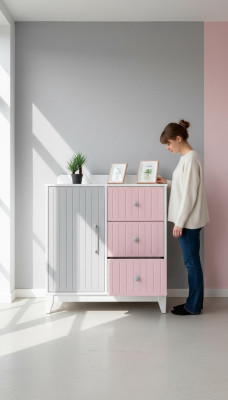 Kommode in Kinderzimmer Modern Elegante Kommode Holz Mehrfarbig Möbel